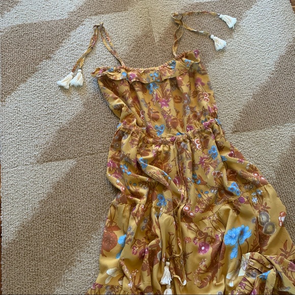 New Boho Gypsy Tassel Tie Floral Maxi Beach Dress - Picture 7 of 9